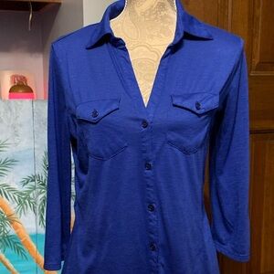 SIGNATURE STUDIO ROYAL BLUE BUTTON DOWN SHIRT M